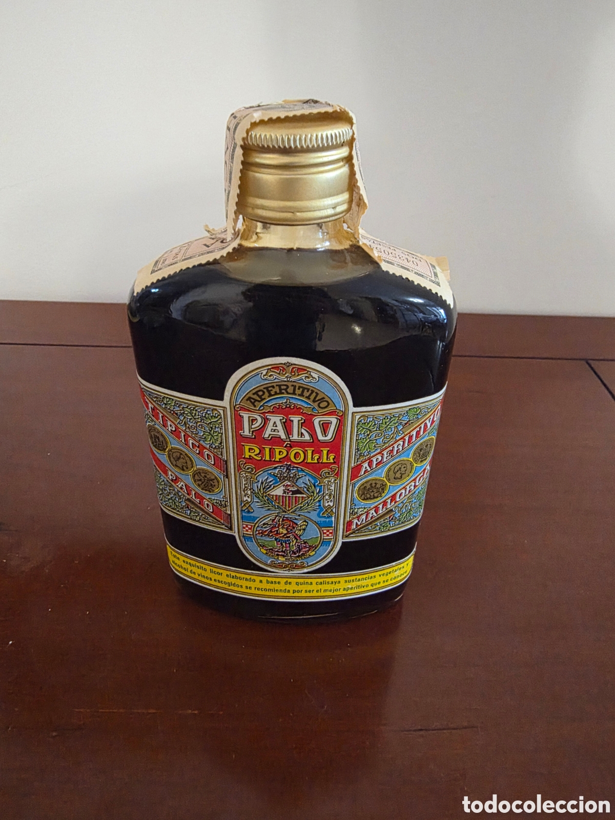 Coleccionismo de vinos y licores: Botella Antigua Aperitivo Palo Ripoll Mallorca - Precintada (Sello 2 Pesetas)