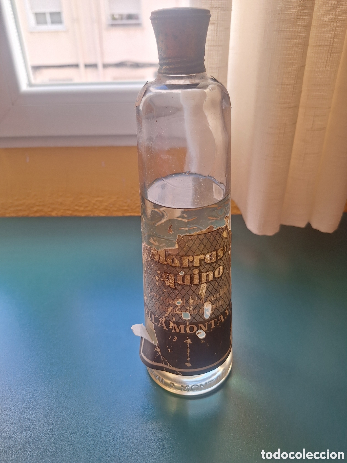 Coleccionismo de vinos y licores: botella de licor Marrasquino de Destiler&iacute;as Vila Monta&ntilde;a (Barcelona