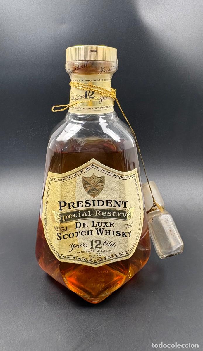 Coleccionismo de vinos y licores: Botella Antigua Whisky Escoc&eacute;s President Special Reserve 12 A&ntilde;os (75cl, 43% Vol.) &ndash; D&eacute;cada 1970/1980
