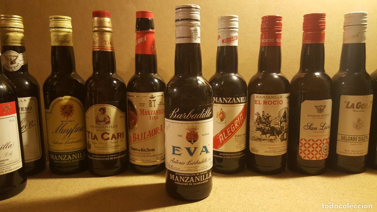 Coleccionismo de vinos y licores: Botella/botell&iacute;n manzanilla fina olorosa Eva. 37,5cl. Vac&iacute;a.