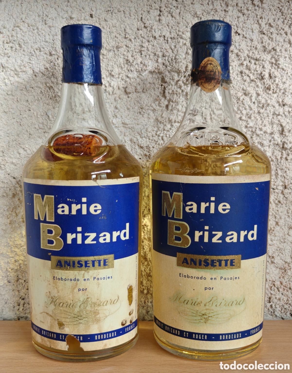Collezionismo di vini e liquori: 2 Botellas Anisette Marie Brizard A&ntilde;os 60