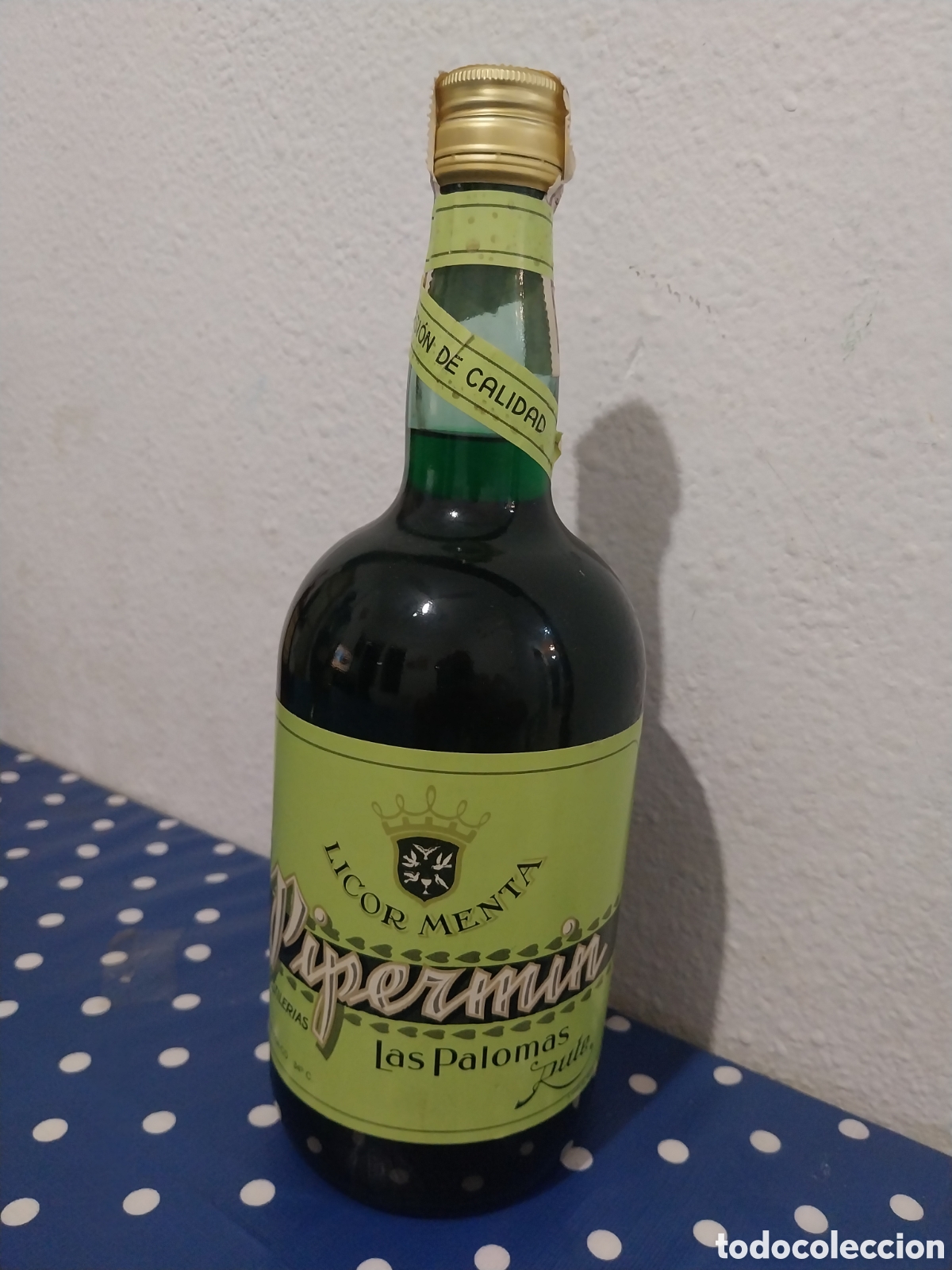 Coleccionismo de vinos y licores: Botella Pipermin licor menta,Destilerias Las Palomas Rute