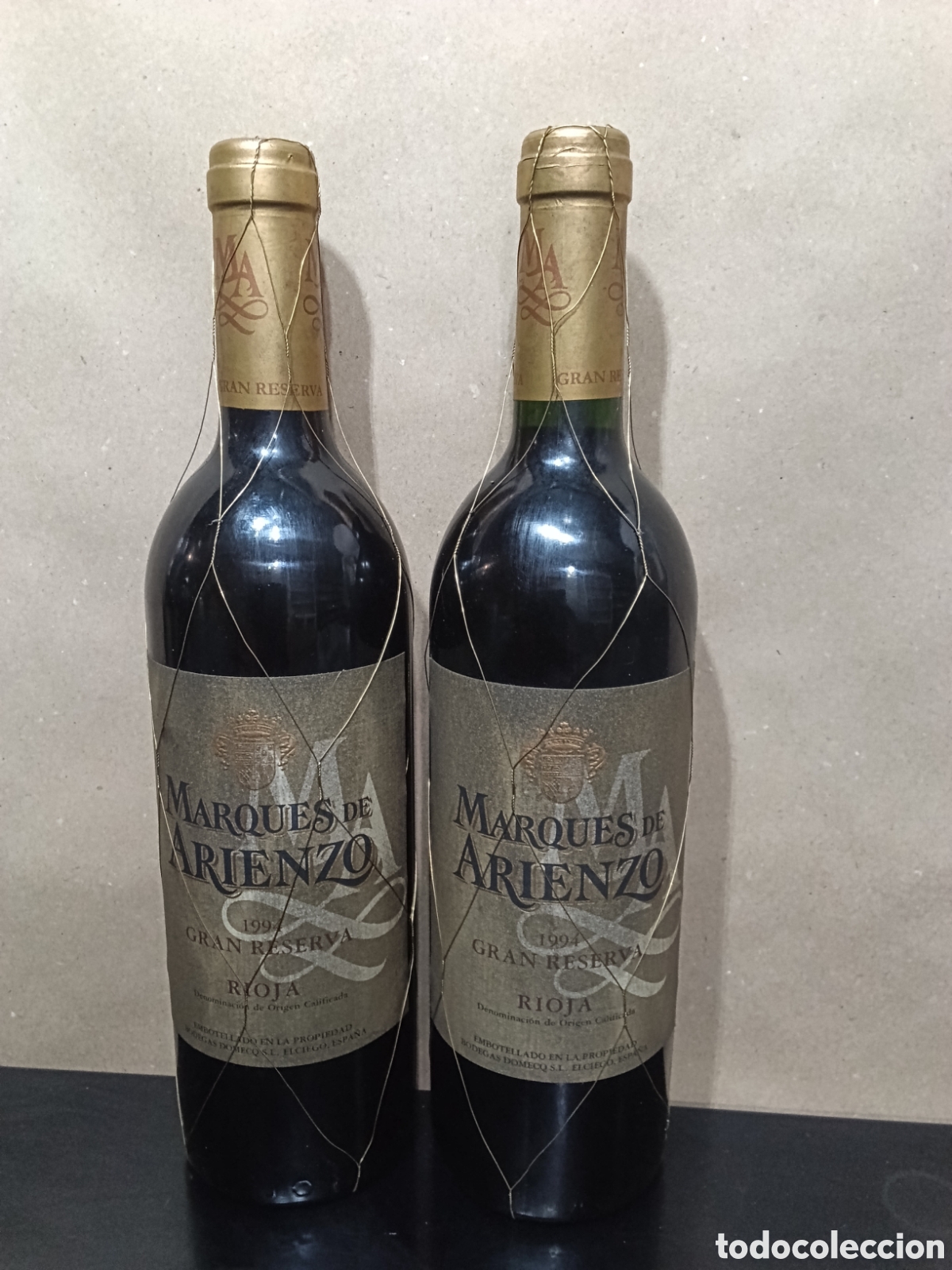 Coleccionismo de vinos y licores: 2 Botellas Marques de Arienzo Gran Reserva 1994-D.O.Ca Rioja -A&ntilde;ada M&iacute;tica Excelente -Domecq.