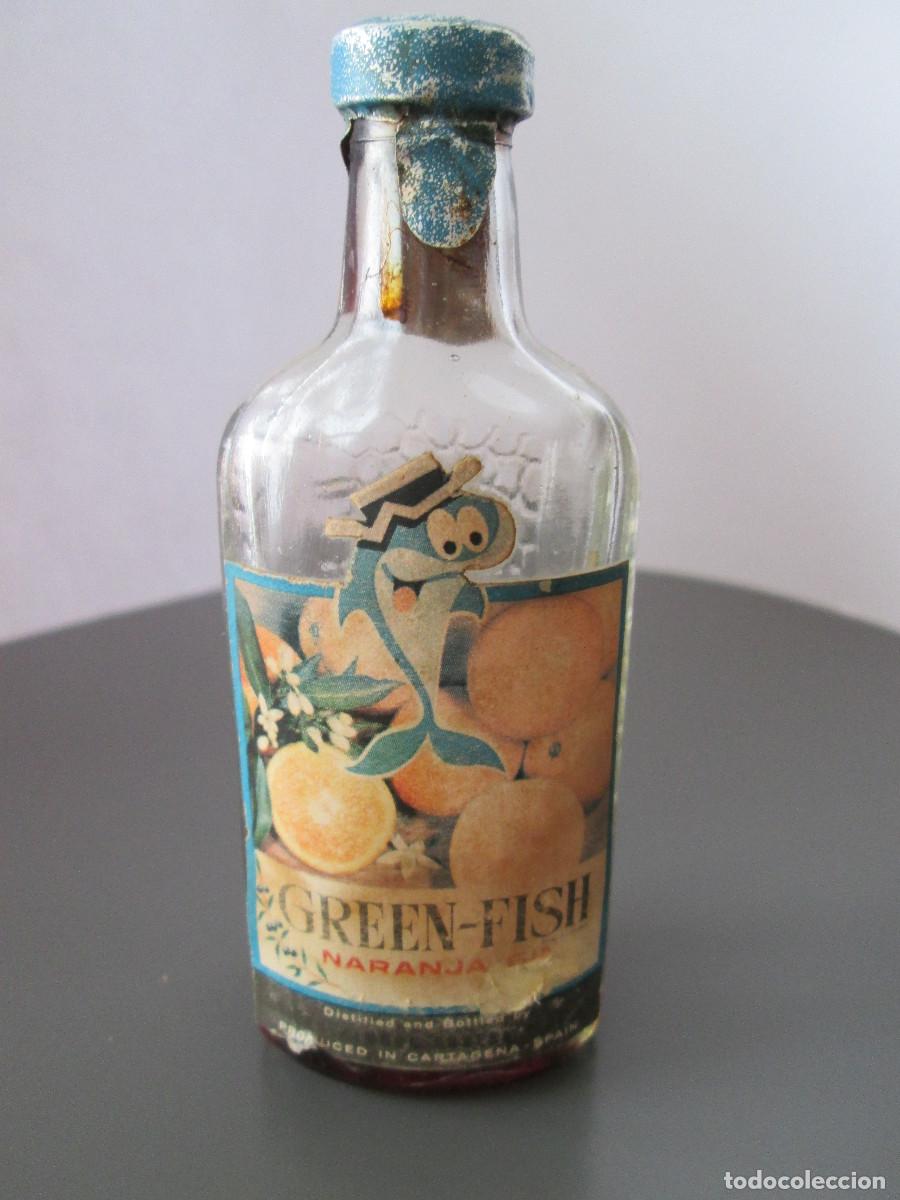Collezionismo di vini e liquori: BOTELLIN MINIATURA LICOR - GRREN FISH - NARANJA GIN - CARTAGENA - VACIA