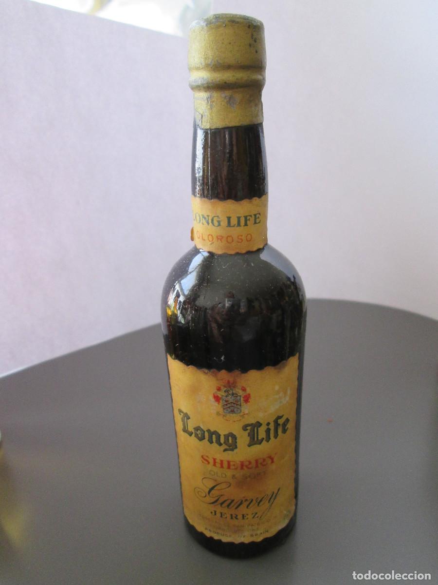 Coleccionismo de vinos y licores: BOTELLIN MINIATURA LICOR - LONG LIFE JEREZ GARVEY - OLOROSO - LLENA