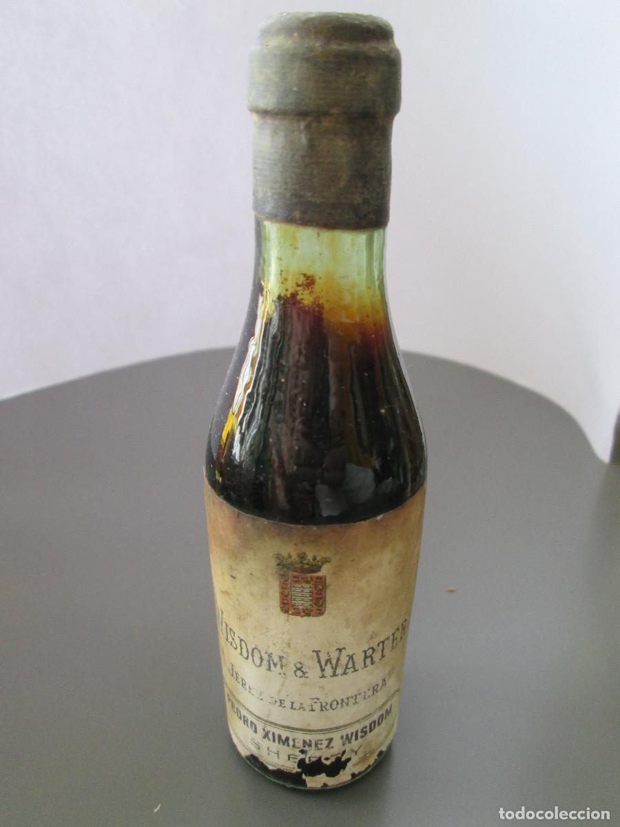 Coleccionismo de vinos y licores: BOTELLIN MINIATURA LICOR - WISDOM & WARTER - JEREZ DE LA FRONTERA - PEDRO XIMENEZ SHERRY
