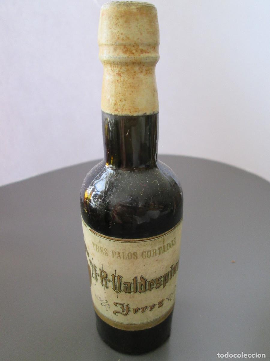 Coleccionismo de vinos y licores: BOTELLIN MINIATURA LICOR - TRES PALOS CORTADOS - H.R. VALDESPINO - JEREZ