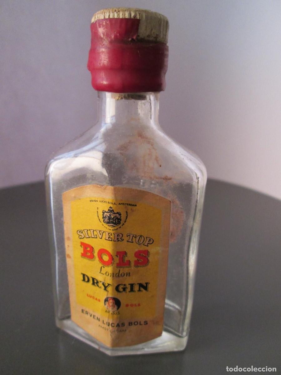 Coleccionismo de vinos y licores: BOTELLIN MINIATURA LICOR - GINEBRA DRY GIN BOLS - LONDON - VACIA