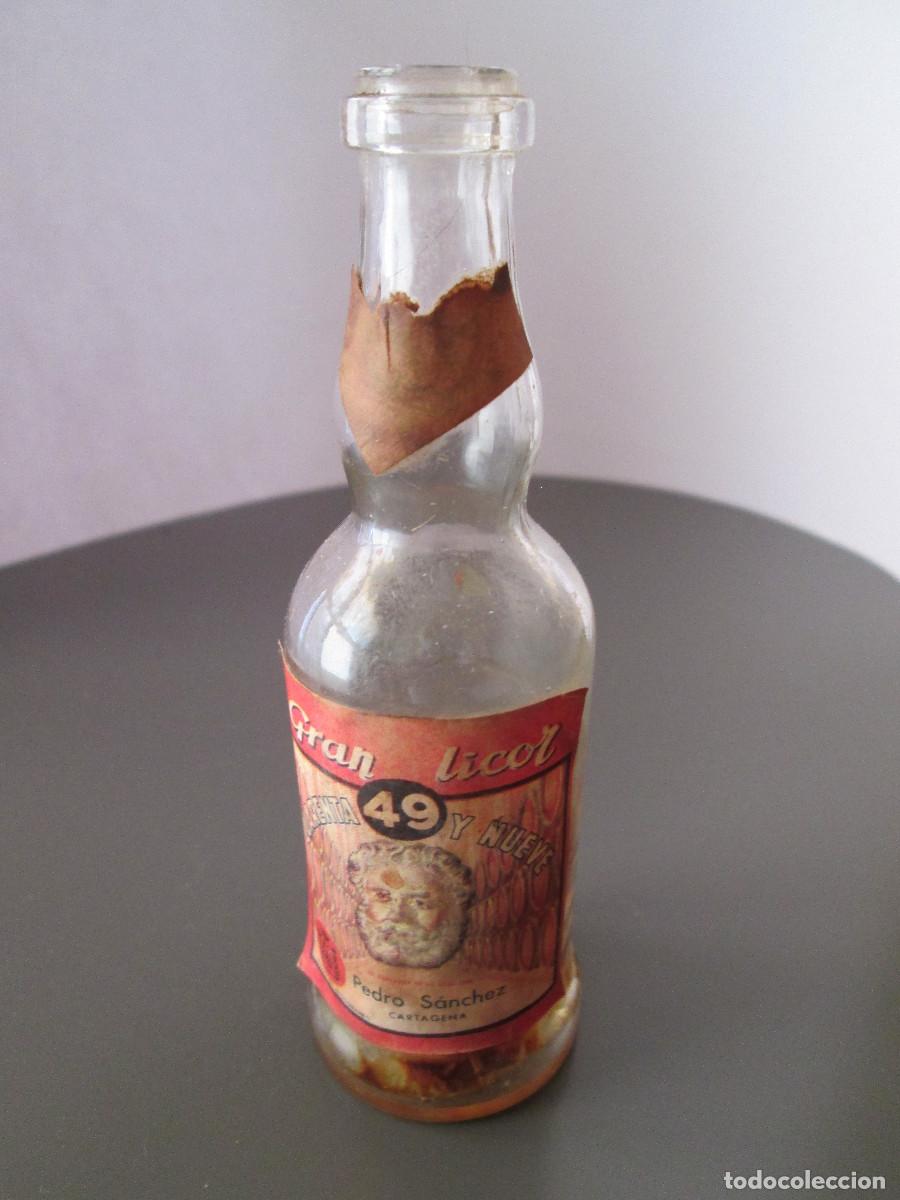 Collectionnisme de vins et liqueurs: BOTELLIN MINIATURA LICOR - GRAN LICOR 49 - CARTAGENA - FALTA TAPON - VACIA