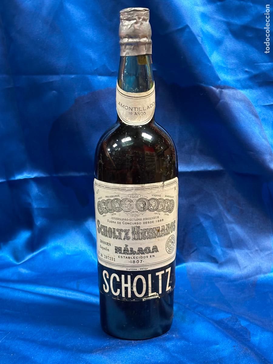 Sammlung von Weinen und Lik&ouml;ren: Botella de vino Scholtz Malaga amontillado 10 a&ntilde;os - precintada nueva