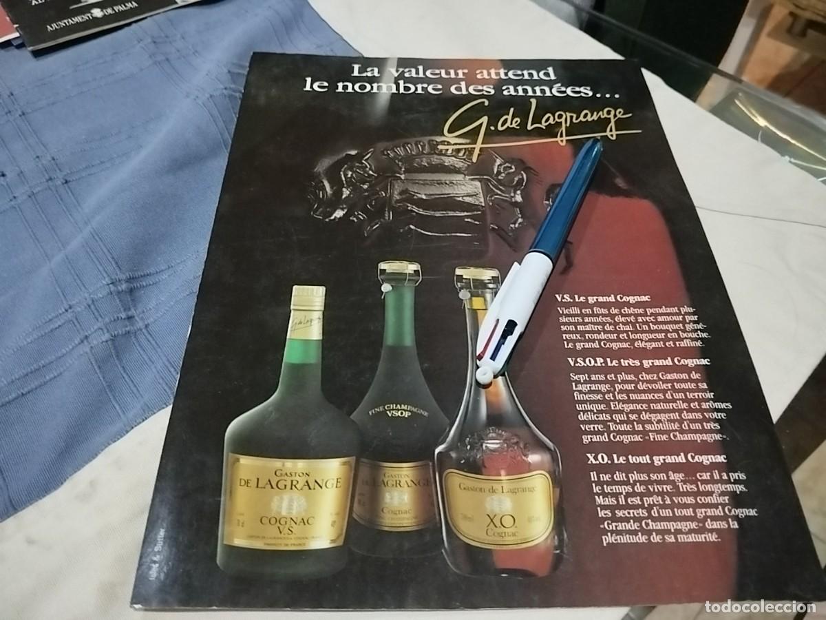 Collectionnisme de vins et liqueurs: CO&Ntilde;AC GASTON DE LAGRANGE COGNAC CLIPPING ANUNCIO PUBLICIDAD REVISTA FRANCESA 1989