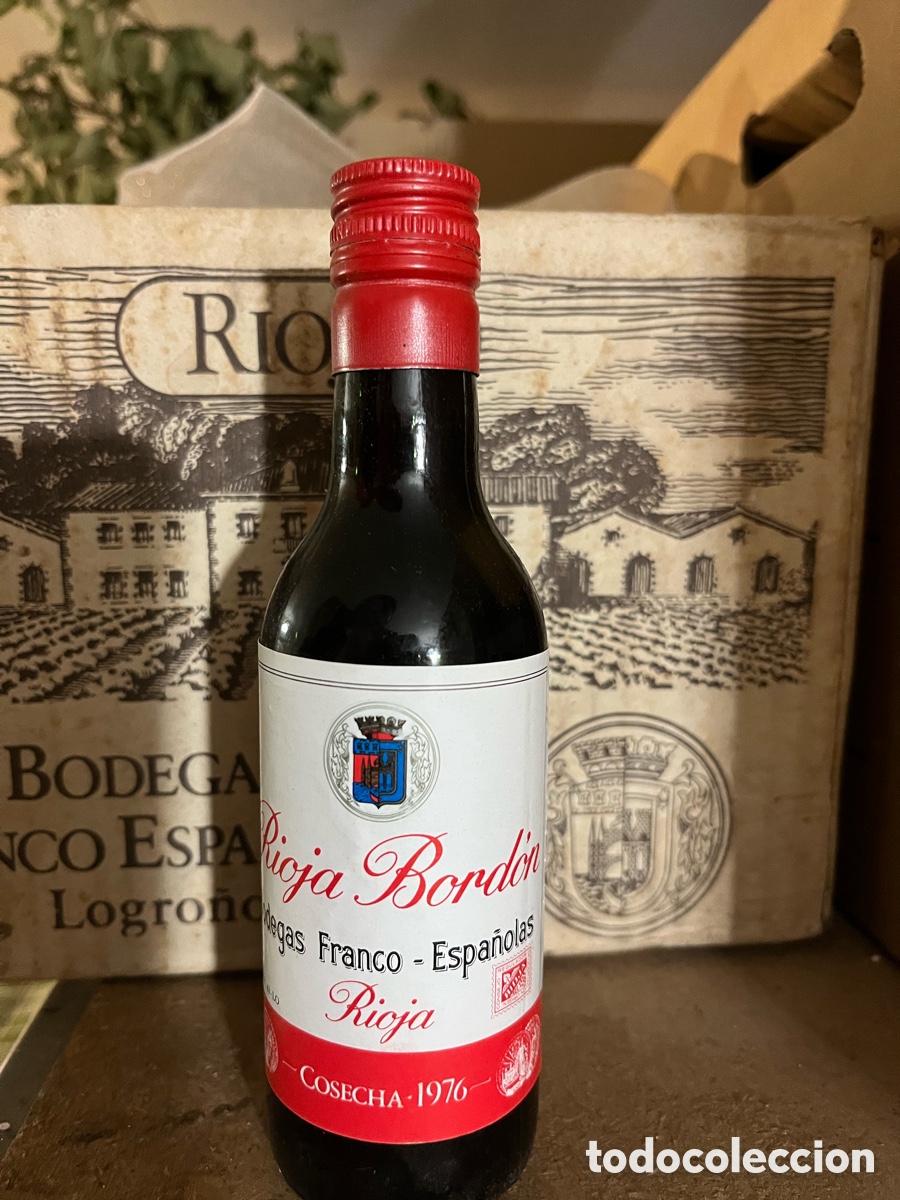 Coleccionismo de vinos y licores: Bodegas Franco-Espa&ntilde;olas. Caja botellines Rioja Bord&oacute;n a&ntilde;ada 1976 (50 a&ntilde;os)