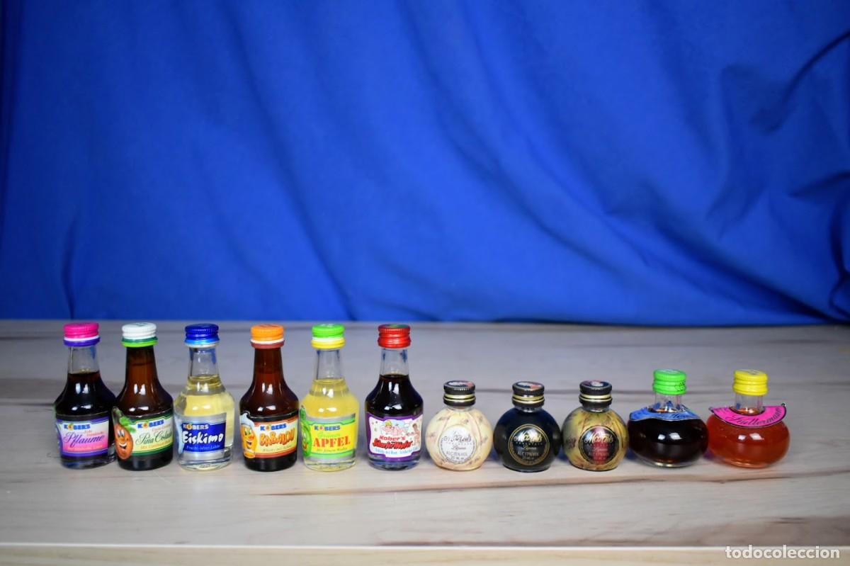 Coleccionismo de vinos y licores: Lote de 11 botellines distintos licores