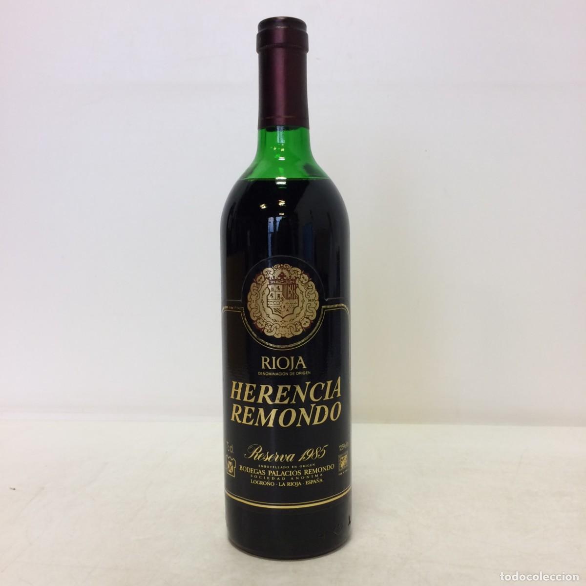 Coleccionismo de vinos y licores: Vino: 1985 Herencia Remondo Reserva, Bodegas Palacios Remondo (Rioja)
