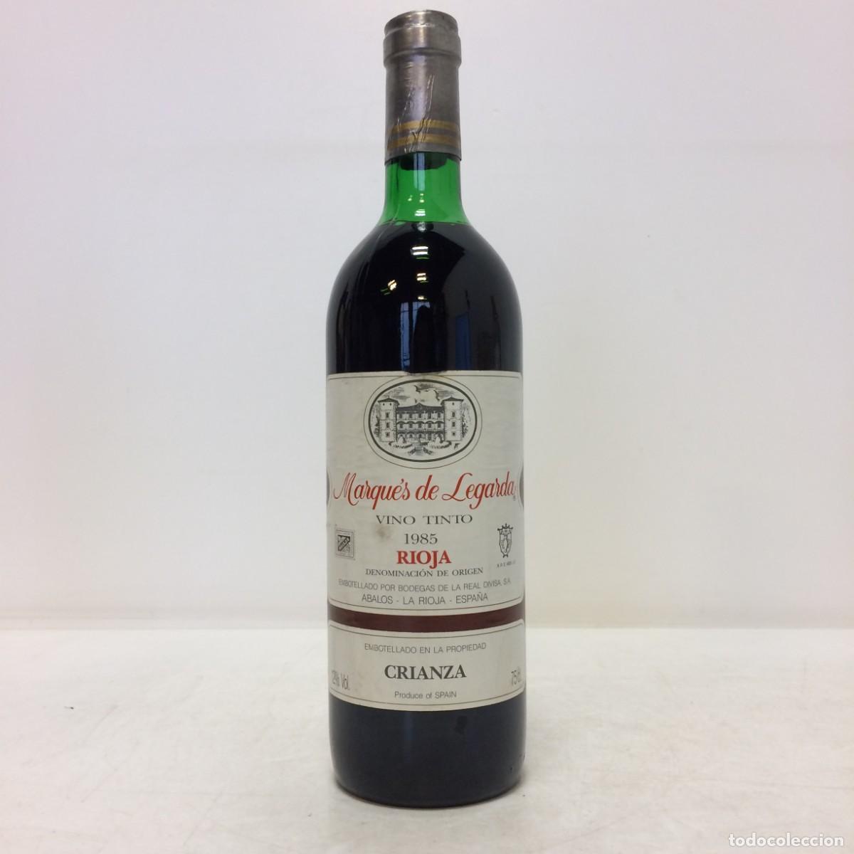 Coleccionismo de vinos y licores: Vino: 1985 Marques de Legarda Crianza, Bodegas de la Real Divisa (Rioja)