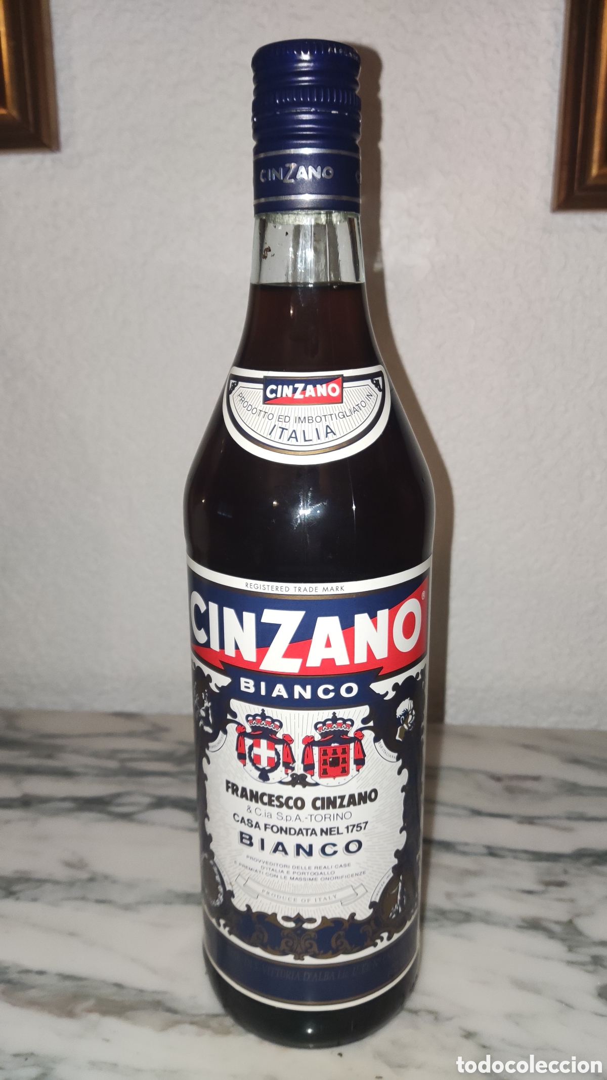 Coleccionismo de vinos y licores: Cinzano Bianco vintage &ndash; Francesco Cinzano & C.ia, Torino &ndash; botella antigua llena