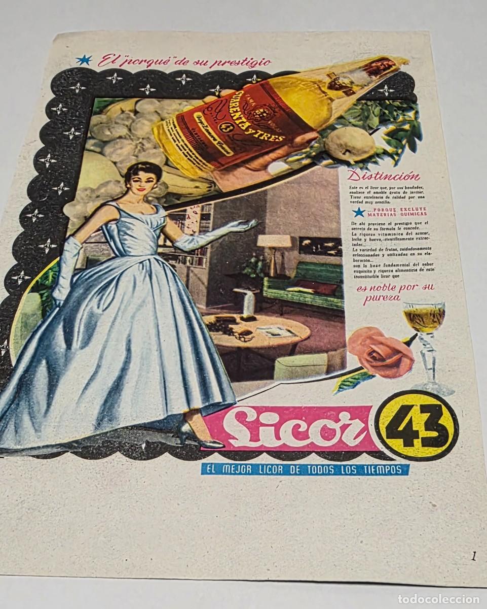 Coleccionismo de vinos y licores: ANTIGUO ANUNCIO LICOR 43