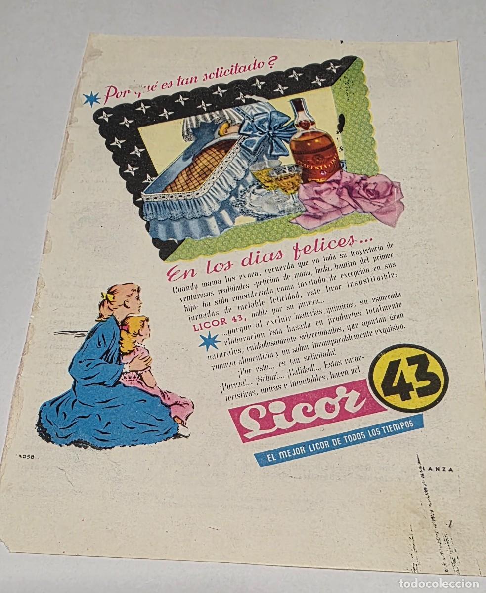 Coleccionismo de vinos y licores: ANTIGUO ANUNCIO LICOR 43