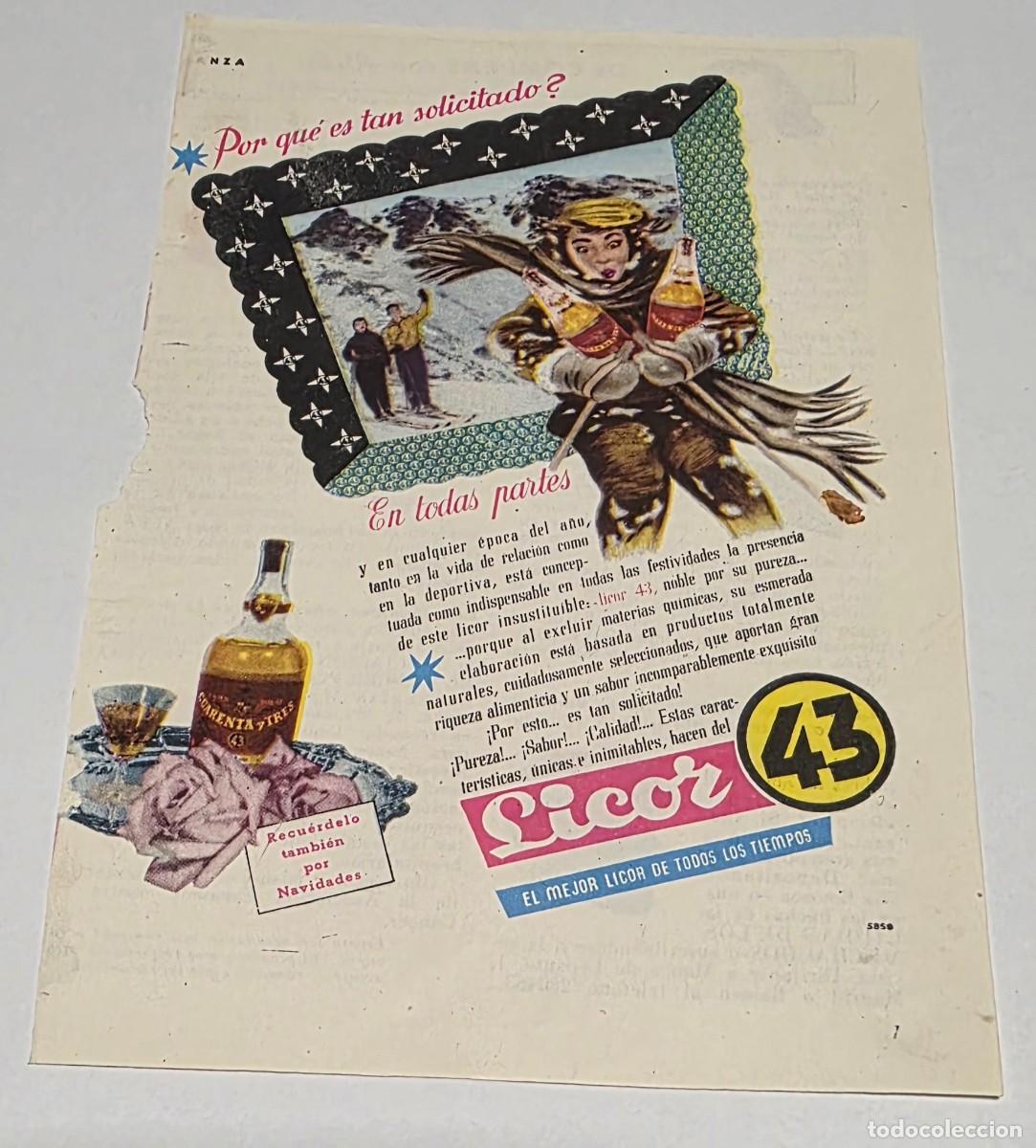 Coleccionismo de vinos y licores: ANTIGUO ANUNCIO LICOR 43