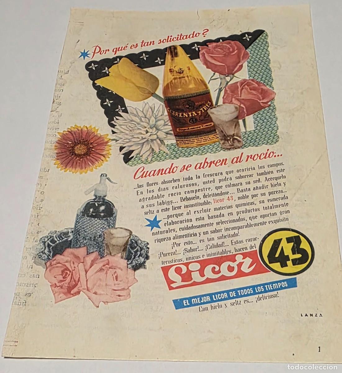 Coleccionismo de vinos y licores: ANTIGUO ANUNCIO LICOR 43