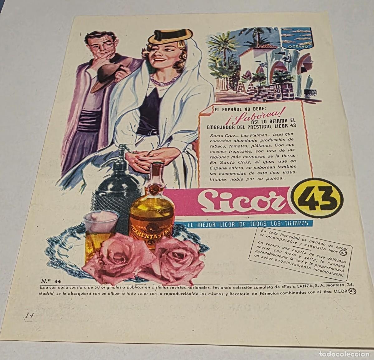Coleccionismo de vinos y licores: ANTIGUO ANUNCIO LICOR 43