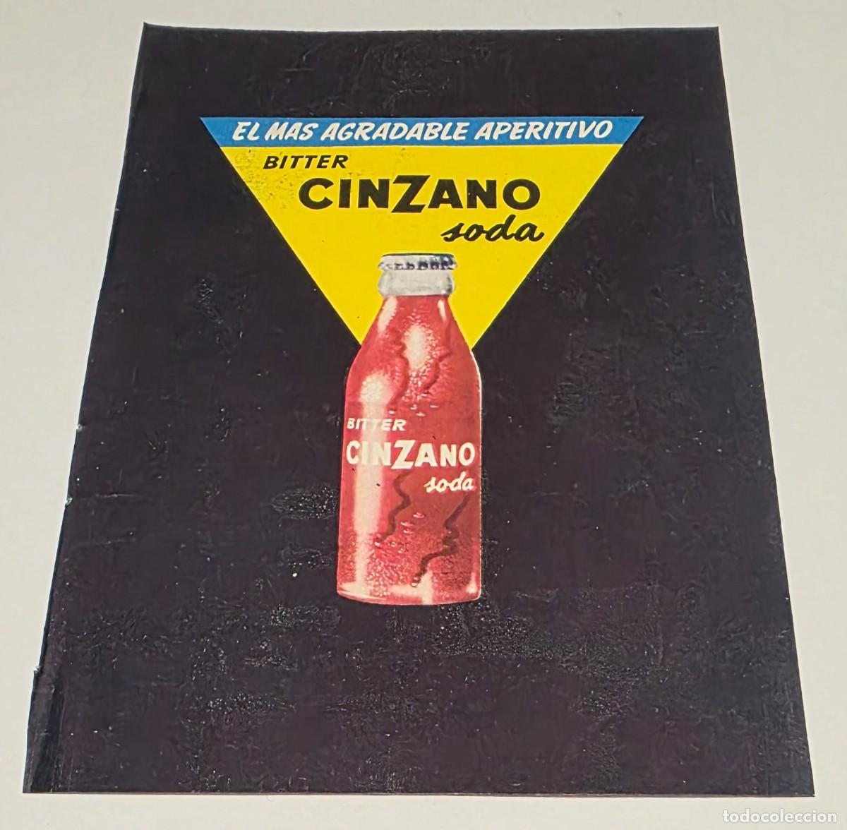 Coleccionismo de vinos y licores: ANTIGUO ANUNCIO BITTER CINZANO