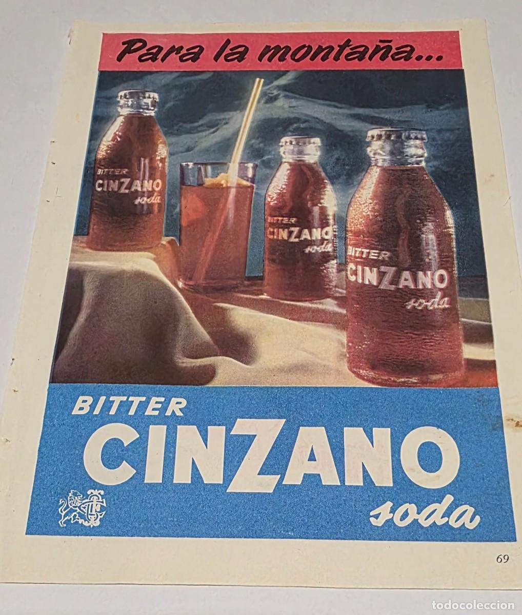 Coleccionismo de vinos y licores: ANTIGUO ANUNCIO BITTER CINZANO
