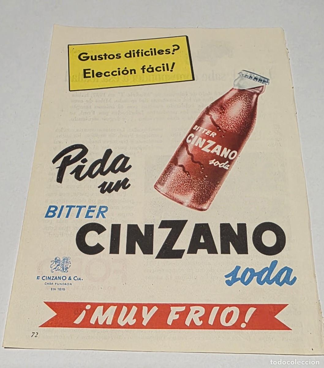 Coleccionismo de vinos y licores: ANTIGUO ANUNCIO BITTER CINZANO