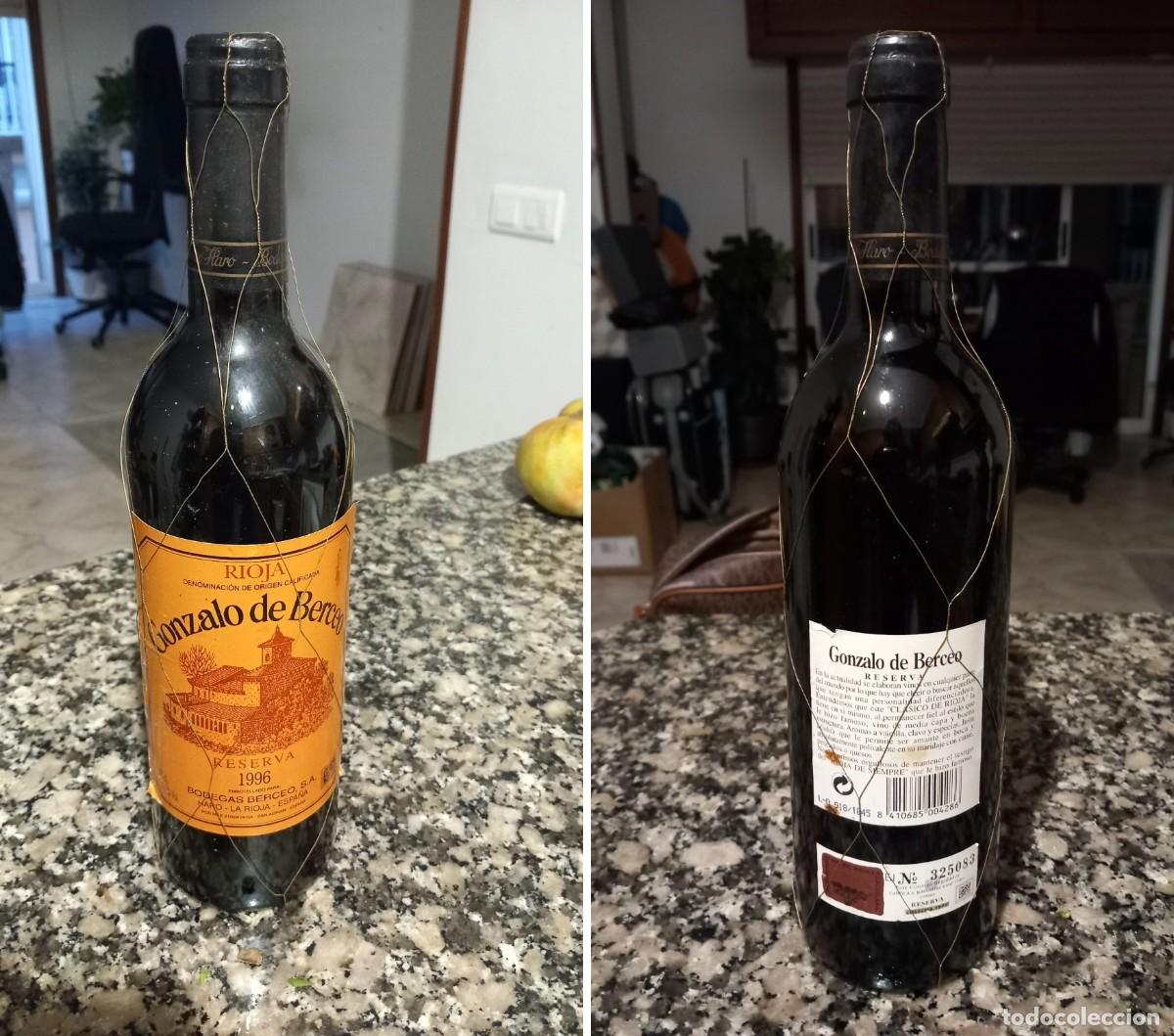 Coleccionismo de vinos y licores: Vino tinto reserva Honzalo de Berceo de colecccion 1996