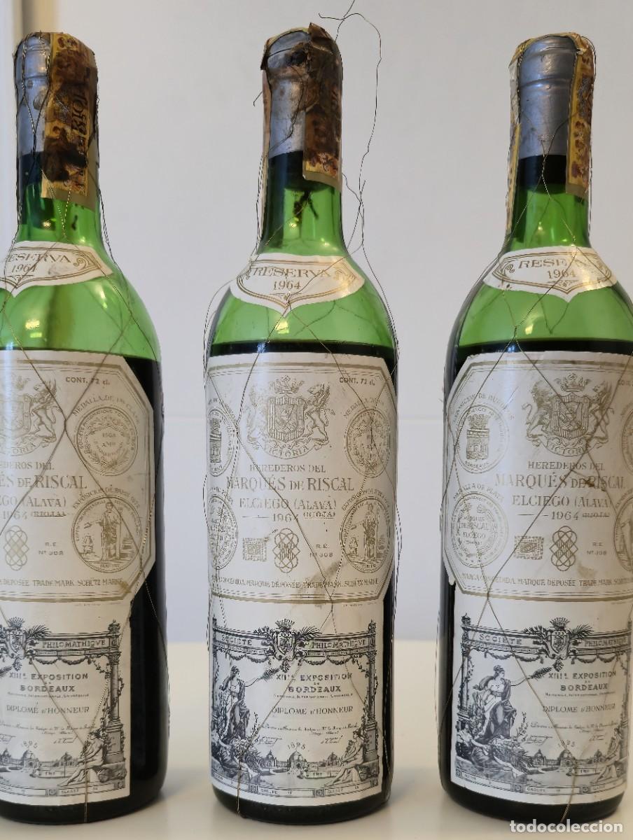 Coleccionismo de vinos y licores: Marqu&eacute;s de Riscal 1964 - Lote 3 botellas