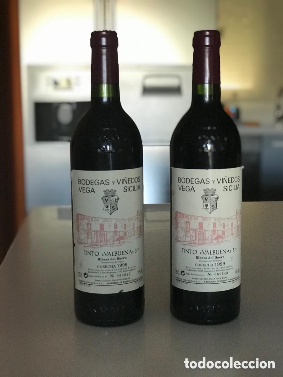 Coleccionismo de vinos y licores: Lote exclusivo de 2 botellas originales de Vega Sicilia Tinto Valbuena 5&ordm; A&ntilde;o Cosecha 1999