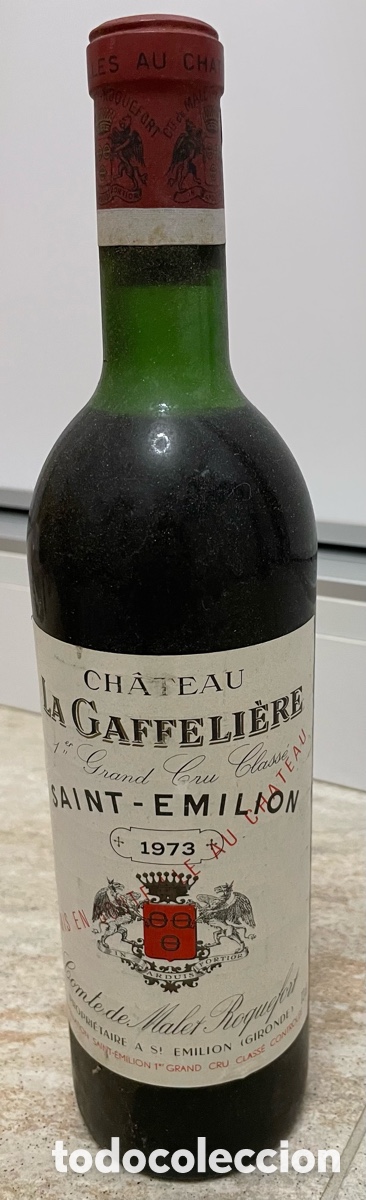 Coleccionismo de vinos y licores: Botella CH&Acirc;TEAU LA GAFFELI&Egrave;RE 1973 Saint-&Eacute;milion 1er Grand Cru