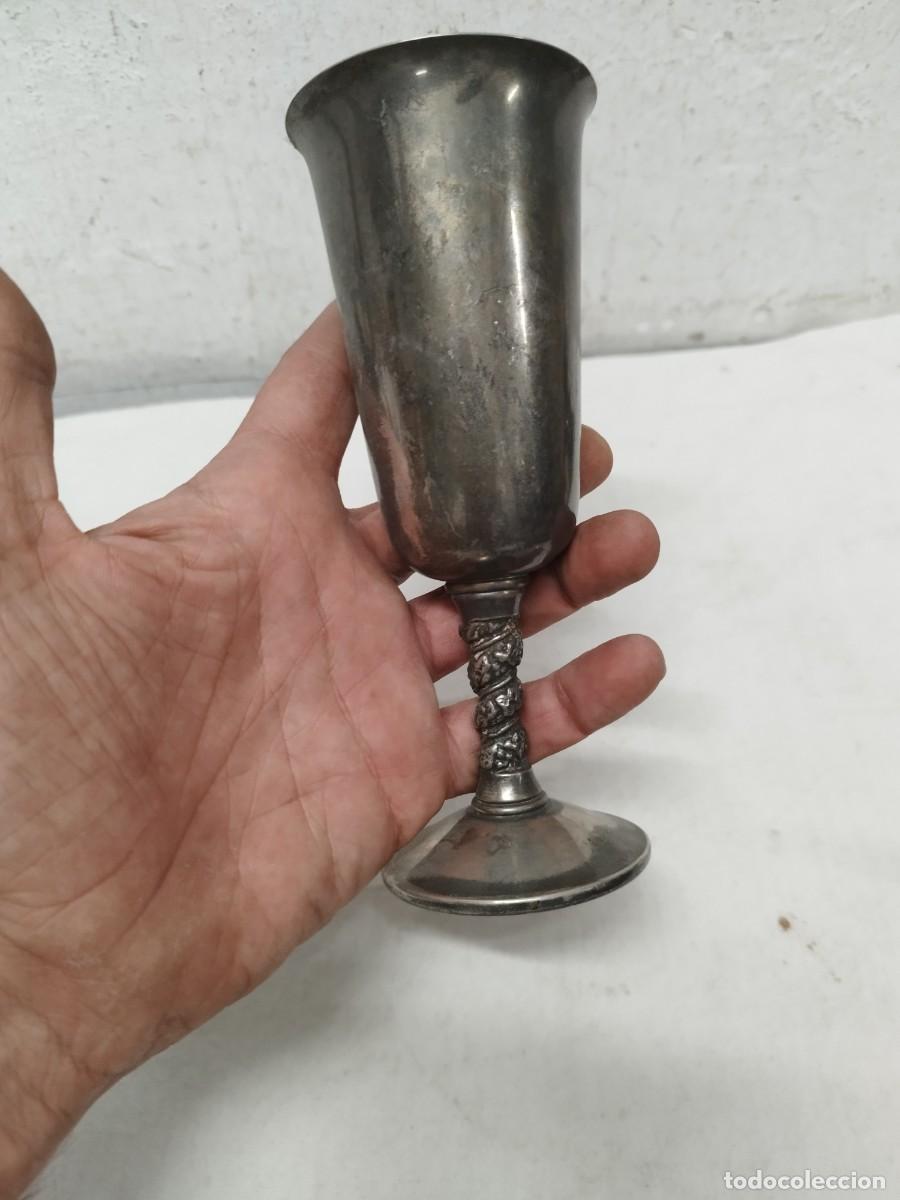 Coleccionismo de vinos y licores: Antigua Copa C&aacute;liz Vintage Valero Silver Plated.