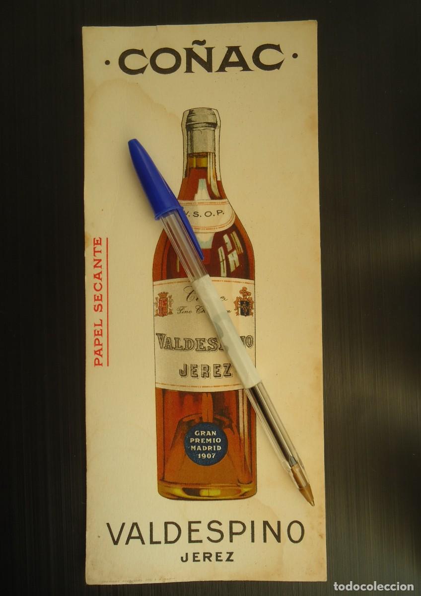 Coleccionismo de vinos y licores: secante co&ntilde;ac valdesp&igrave;no jerez frontera cadiz licor brandy andalucia 1930 litografia alcohol uva