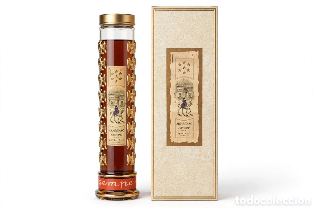 Coleccionismo de vinos y licores: Exclusivo Decantador Vintage Armagnac Semp&eacute; (Francia) - Con Estuche Original