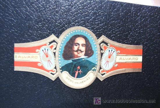 Vitolas de colecci&oacute;n: vitola Alvaro 200 pintores espa&ntilde;oles. N&ordm; 67. Vel&aacute;zquez
