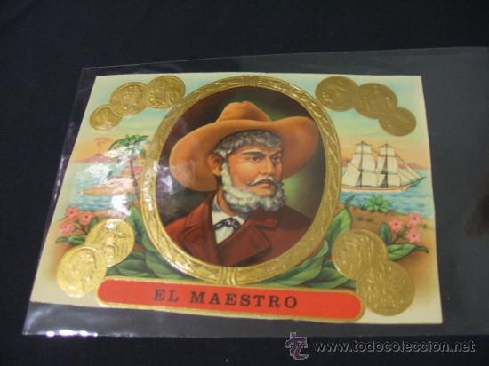 Vitolas de colecci&oacute;n: LITOGRAFIA DE TABACOS - EL MAESTRO - Foto 1