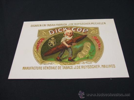 Vitolas de colecci&oacute;n: LITOGRAFIA DE TABACOS - DICK - COP - Foto 1