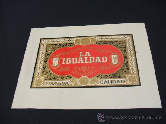 Vitolas de colecci&oacute;n: LITOGRAFIA DE TABACOS - LA IGUALDAD - Foto 1