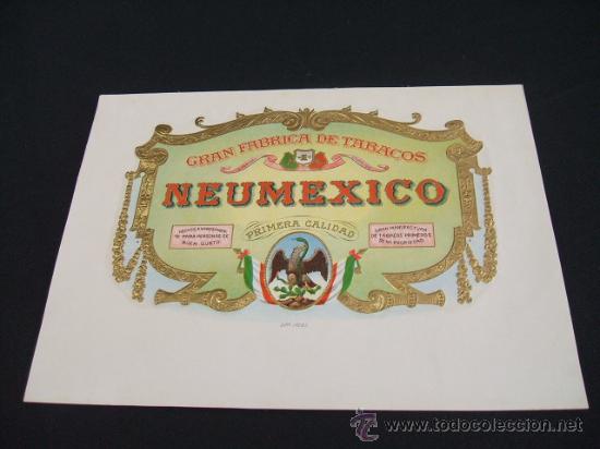 Vitolas de colecci&oacute;n: LITOGRAFIA DE TABACOS - NEUMEXICO - Foto 1