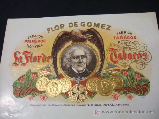 Vitolas de colecci&oacute;n: LITOGRAFIA DE TABACOS - FLOR DE GOMEZ - Foto 2