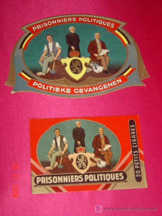 Vitolas de colecci&oacute;n: Etiqueta y carton para fajo de puros. Prisioneros Politicos.