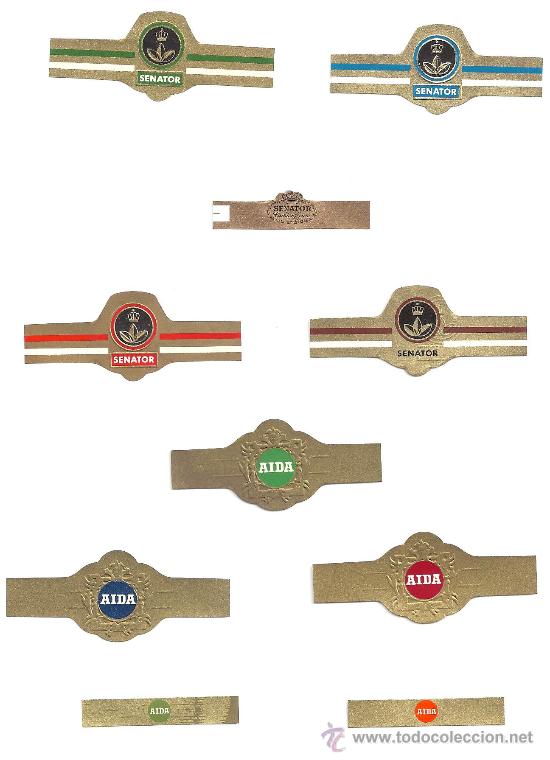 Vitolas de colecci&oacute;n: 10 vitolas Senator - Aida