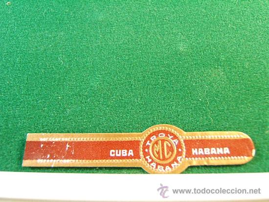 Vitolas de colecci&oacute;n: TROYA - MC - HABANA - CUBA - SIN NUMERO - COLOR MARRON OSCURO - ANTIGUA VITOLA CLASICA - SIGUE ...