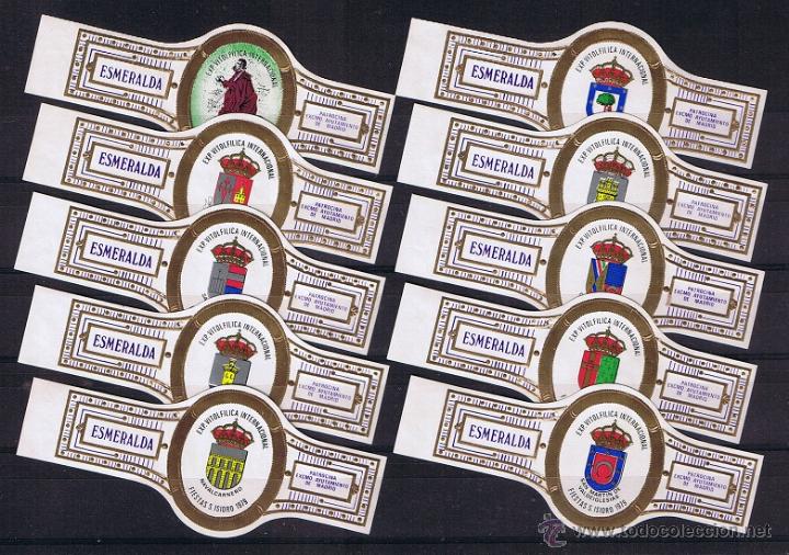 Vitolas de colecci&oacute;n: LA ESMERALDA .- EXPOSICION VIT. INTERNACIONAL (10 VITOLAS) .- SERIE COMPLETA