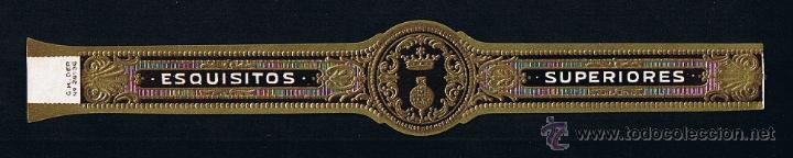 Collection cigar bands: EXQUISITOS SUPERIORES .- VITOLA SEMIGIGANTE .- MEDIDAS 190 X 30 mm .- TEMA CORONAS