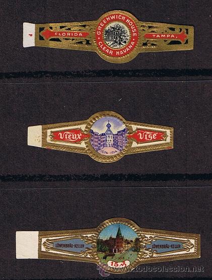 Vitolas de colecci&oacute;n: VITOLA CLASICA .- VARIOS PAISES Y MARCAS .-  (EDIFICIOS VARIOS) (EDIFICACIONES) (3 VITOLAS) - Foto 1