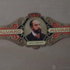 Vitolas de colección: VITOLA ALVARO. SERIE LITERATOS. MANUEL LINARES RIVAS. 9,5 X 4,2 CM.. Lote 40082864