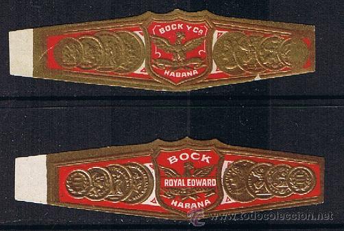 Vitolas de colecci&oacute;n: VITOLA CLASICA.- MARCA:  BOCK Y CIA (CUBA) .- AGUILA (CONJUNTO DE 2 VITOLAS)