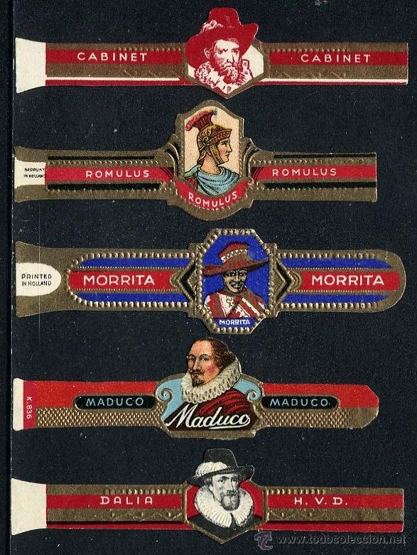Bagues de cigare de collection: VITOLAS DE RETRATOS (5 VITOLAS)